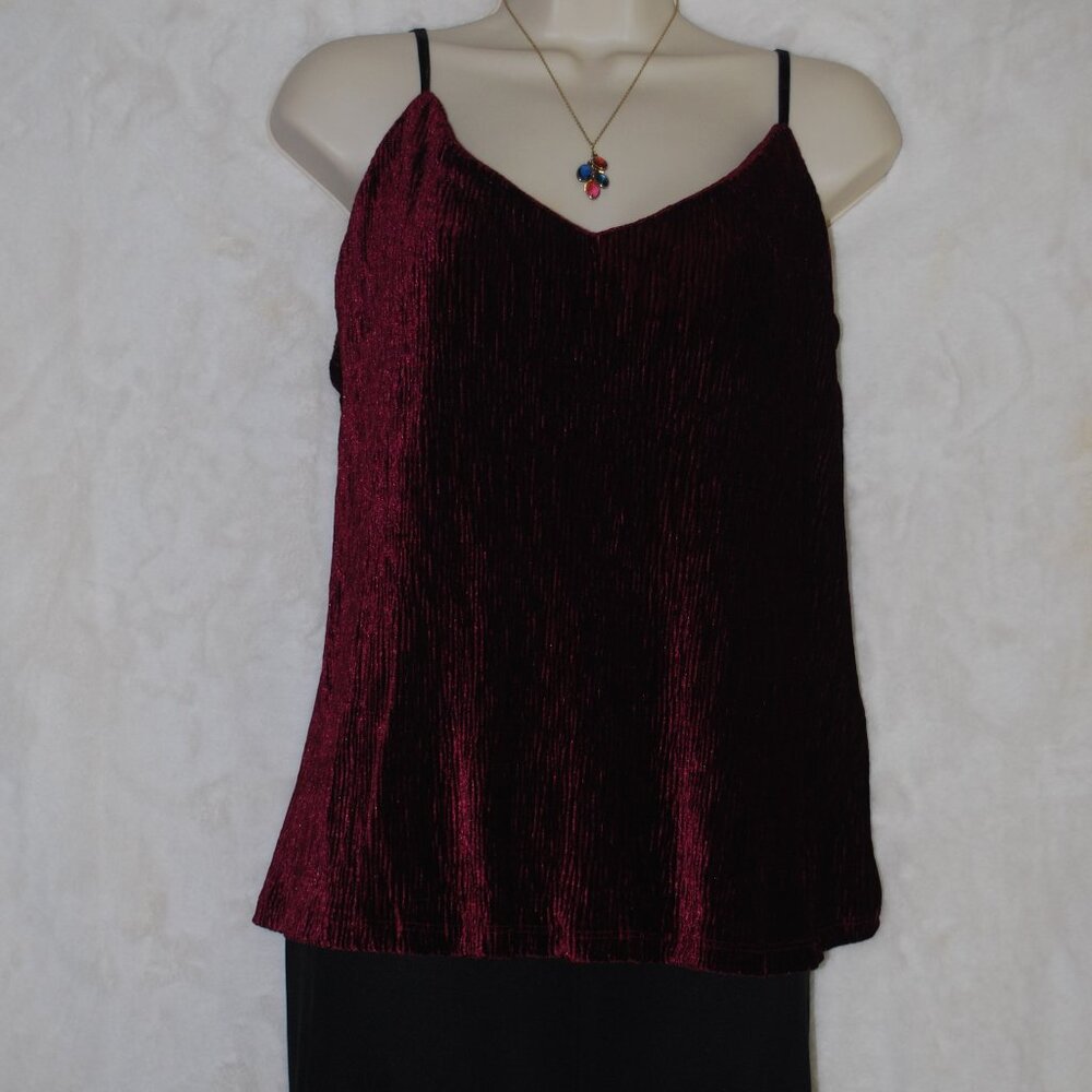 Naked Zebra Burgundy Cami 🍷 Sip-Ready Style in Velvet! 🍷